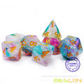 Bescon Magical Stone Dice Set Series, 7pcs Polyhedral RPG Stone Dice Set